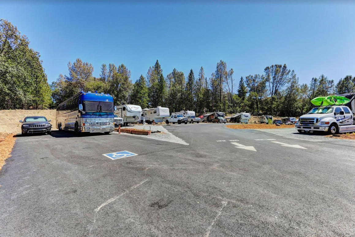 Accessible RV site with a wide asphalt pad and smooth access at Auburn RV Resort