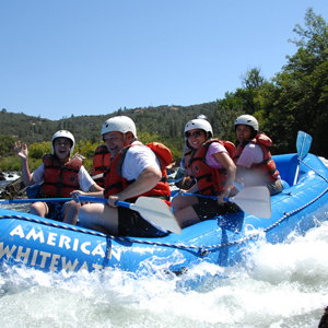 Whitewater rushing through the American River canyon